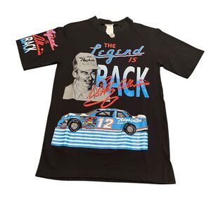 Vintage Bobby Allison NASCAR AOP Tee Shirt 80s USA Made All Over Print S